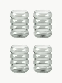 Mundgeblasene Wassergläser Bubbly, 4 Stück