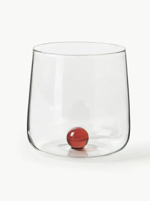 Mundgeblasene Wassergläser Bilia aus Borosilikatglas, 6er-Set