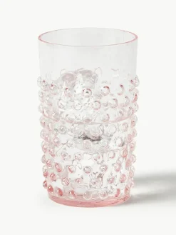 Mundgeblasene Wassergläser Hobnail, 6 Stück