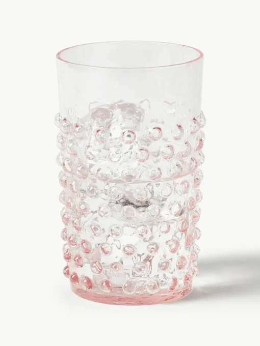 Mundgeblasene Wassergläser Hobnail, 6 Stück