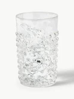 Mundgeblasene Wassergläser Hobnail, 6 Stück