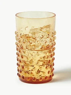 Mundgeblasene Wassergläser Hobnail, 6 Stück