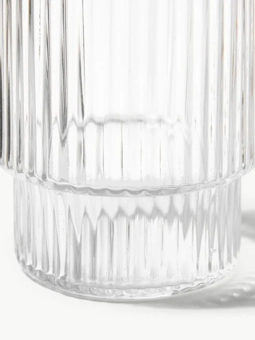 Mundgeblasene Wassergläser Ripple mit Rillenrelief, 4er-Set