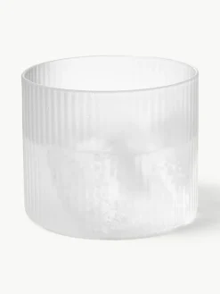 Mundgeblasene Wassergläser Ripple mit Rillenrelief, 4 Stück