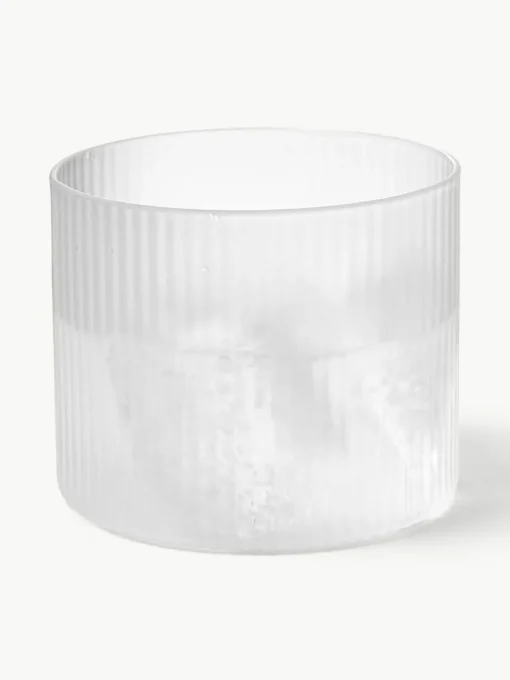 Mundgeblasene Wassergläser Ripple mit Rillenrelief, 4 Stück