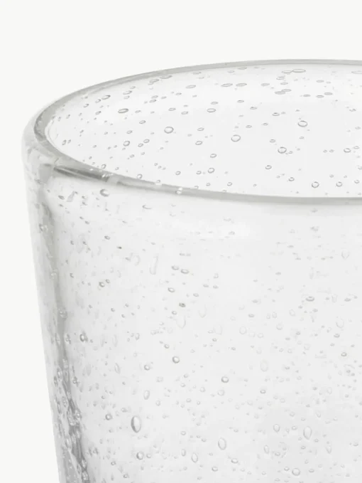 Mundgeblasene Wassergläser Bubble mit dekorativen Luftbläschen, 4 Stück
