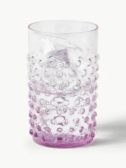 Mundgeblasene Wassergläser Hobnail, 6 Stück