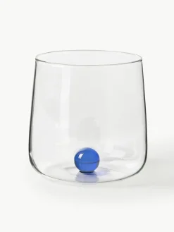 Mundgeblasene Wassergläser Bilia aus Borosilikatglas, 6er-Set