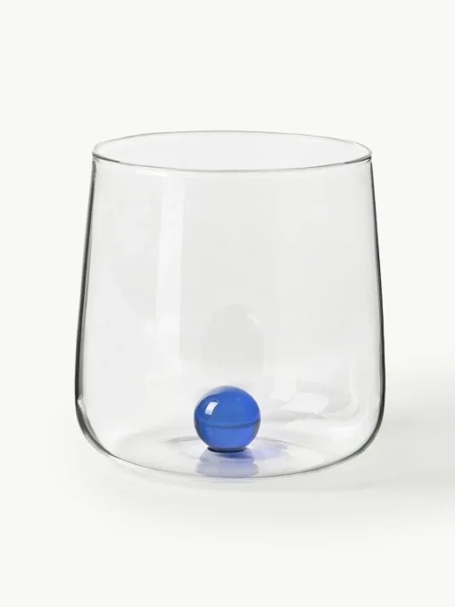 Mundgeblasene Wassergläser Bilia aus Borosilikatglas, 6er-Set