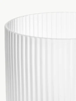 Mundgeblasene Wassergläser Ripple mit Rillenrelief, 4 Stück