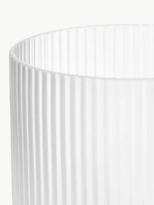 Mundgeblasene Wassergläser Ripple mit Rillenrelief, 4 Stück