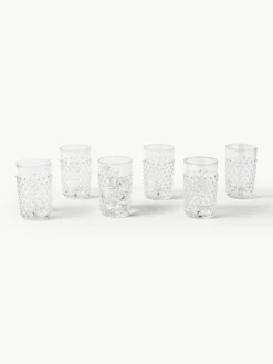 Mundgeblasene Wassergläser Hobnail, 6 Stück