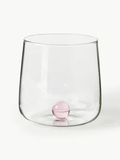 Mundgeblasene Wassergläser Bilia aus Borosilikatglas, 6er-Set