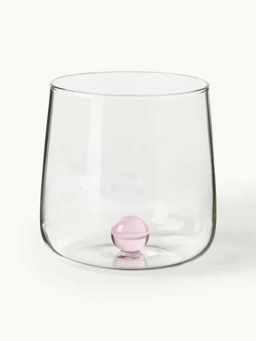 Mundgeblasene Wassergläser Bilia aus Borosilikatglas, 6er-Set