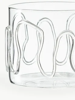 Mundgeblasene Wassergläser Doodle mit Strukturmuster, 2er-Set