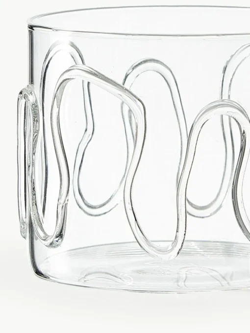 Mundgeblasene Wassergläser Doodle mit Strukturmuster, 2er-Set
