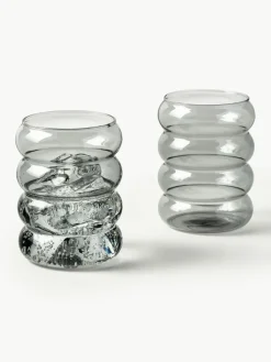 Mundgeblasene Wassergläser Bubbly, 4 Stück