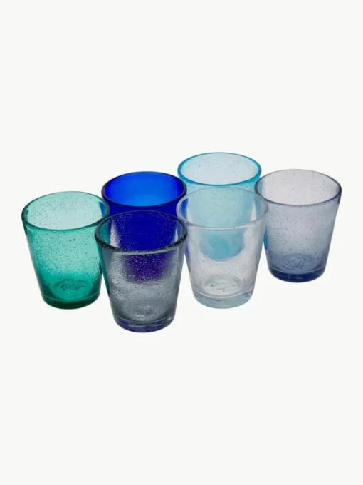Mundgeblasene Wassergläser Cancun mit Luftbläschen, 6er-Set