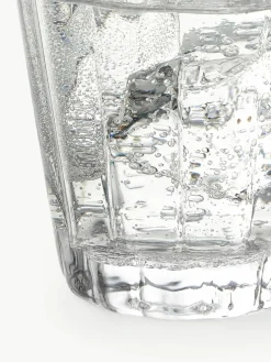 Mundgeblasene Wassergläser Scallop Glasses mit Rillenstruktur, 4 Stück