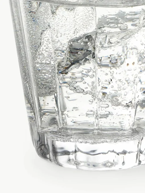 Mundgeblasene Wassergläser Scallop Glasses mit Rillenstruktur, 4 Stück