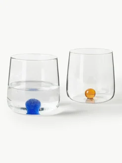 Mundgeblasene Wassergläser Bilia aus Borosilikatglas, 6er-Set