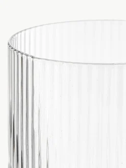 Mundgeblasene Wassergläser Ripple mit Rillenrelief, 4er-Set