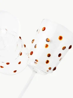 Mundgeblasene Weingläser Nob aus Borosilikatglas, 2 Stück