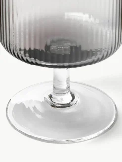 Mundgeblasene Weingläser Ripple mit Rillenrelief, 2 Stück
