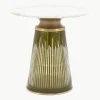 Mundgeblasener Glas-Beistelltisch Seville mit Marmor-Tischplatte, rund