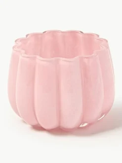 Mundgeblasener Glas-Teelichthalter Melon