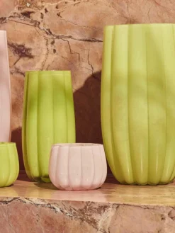 Mundgeblasener Glas-Teelichthalter Melon