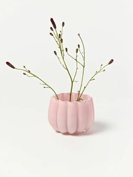 Mundgeblasener Glas-Teelichthalter Melon