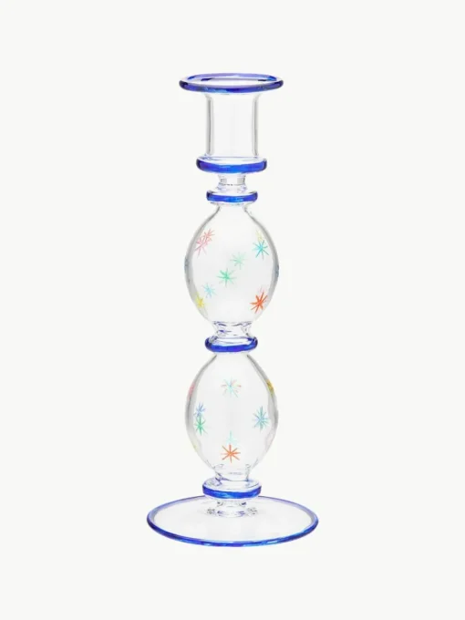 Mundgeblasener Kerzenhalter Galaxy aus Borosilikatglas