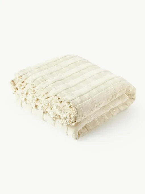 Musselin-Tagesdecke Bethany mit Fransen