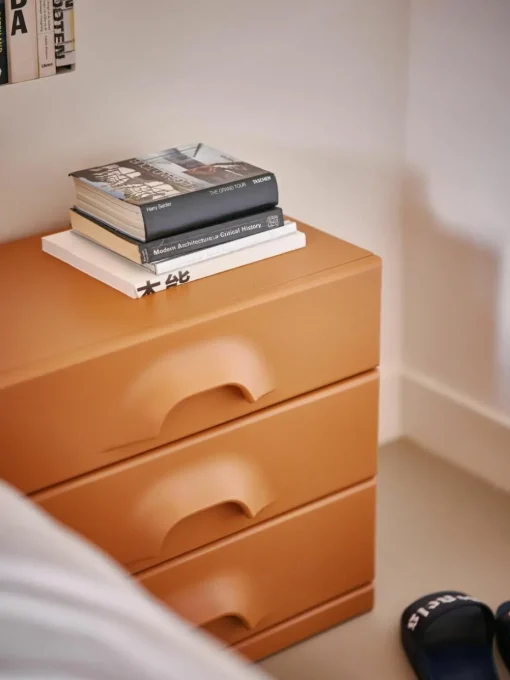 Nachttisch Ginger Orange mit Schubladen