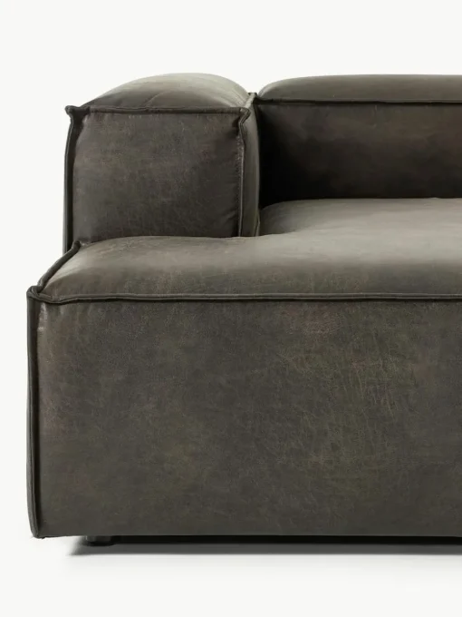 Ottomane-Eckmodul Lennon aus recyceltem Leder
