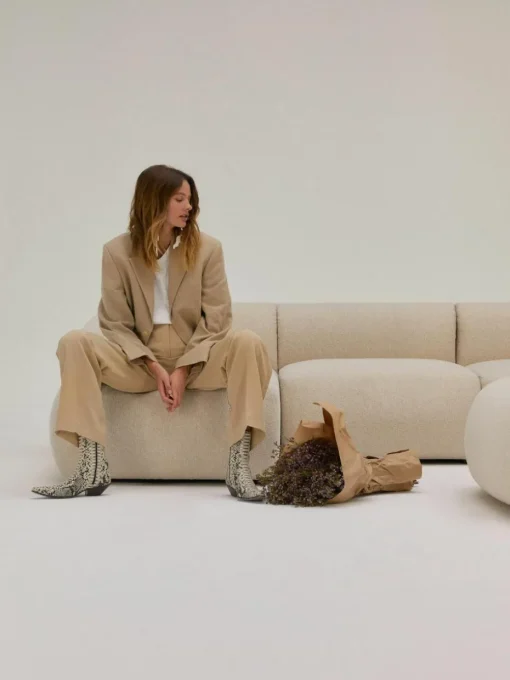 Ottomane-Eckmodul Sofia aus Bouclé
