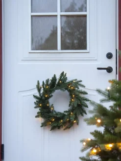 Outdoor LED-Weihnachtskranz Byske mit Dämmerungssensor, Ø 45 cm