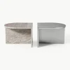 Ovale Couchtische Leander aus Metall und Marmor, 2er-Set