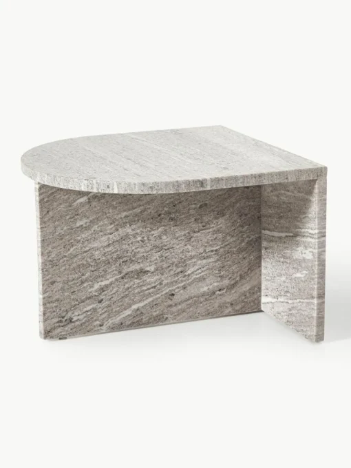 Ovale Couchtische Leander aus Metall und Marmor, 2er-Set
