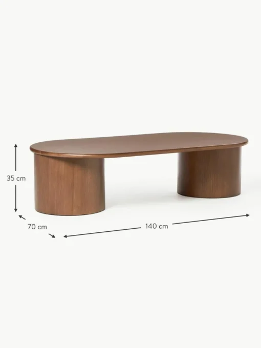 Ovaler Couchtisch Didi aus Eichenholz