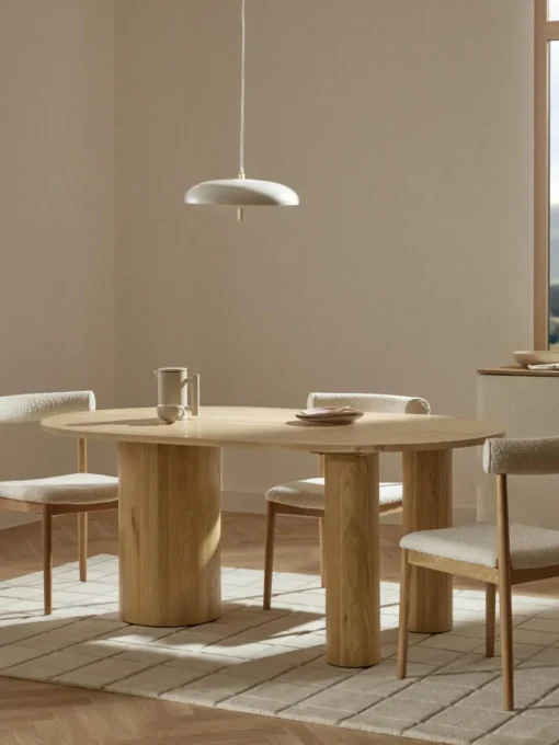 Ovaler Esstisch Dunia aus Eichenholz, 180 x 110 cm