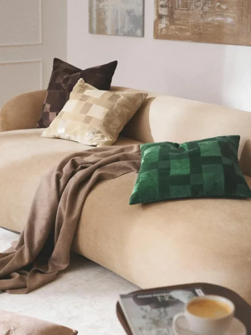 Patchwork-Kissenhülle Bastien aus Samt