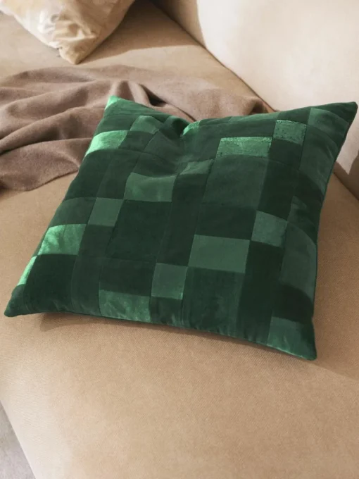 Patchwork-Kissenhülle Bastien aus Samt