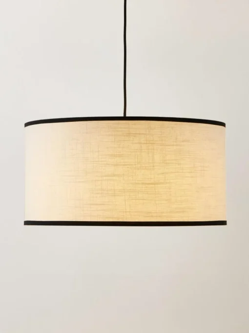 Pendelleuchte Claudette mit Leinenschirm