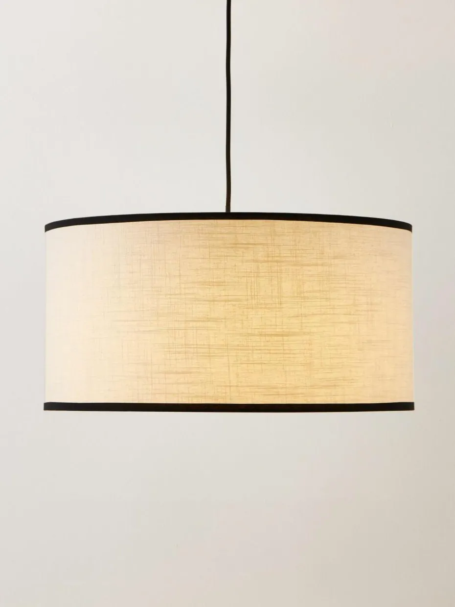 Pendelleuchte Claudette mit Leinenschirm