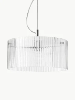 Pendelleuchte Emmi aus geriffeltem Glas