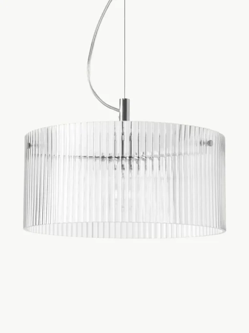 Pendelleuchte Emmi aus geriffeltem Glas
