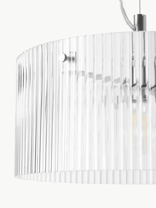 Pendelleuchte Emmi aus geriffeltem Glas