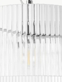 Pendelleuchte Emmi aus geriffeltem Glas